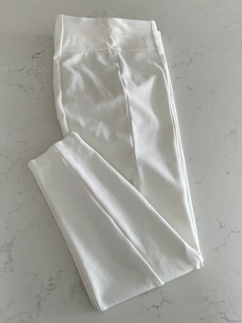 Zac & Rachel Pull On Slim Tapered Ponte Pants Off White/Cream Sz XS/S
